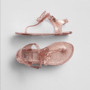 Gap Rose Gold Butterfly Jelly Sandals size 12